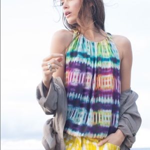 Trina Turk Bella Silk Tie Dye Print Top